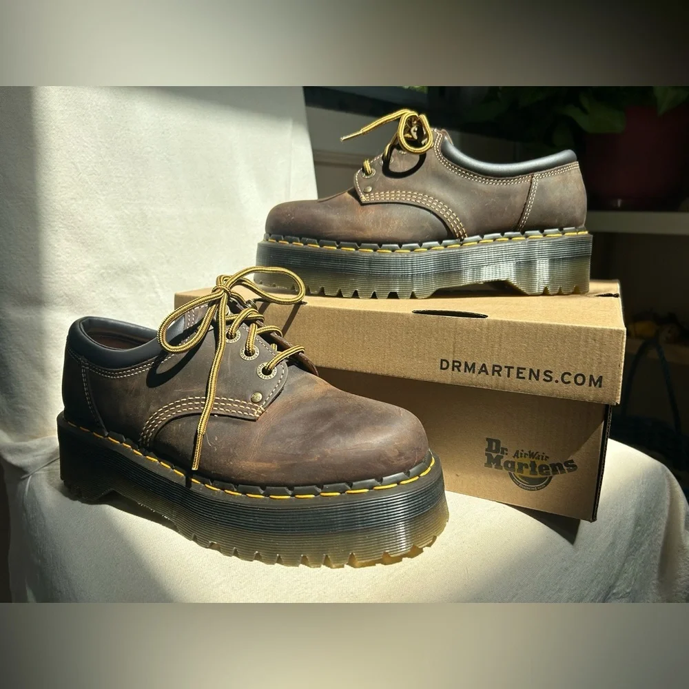 Dr. Martens 8053 Arc Crazy Horse Leather Platform Casual Shoes